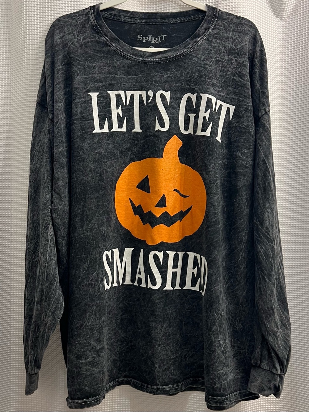 Let’s get smashed long sleeve Halloween winking pumpkin